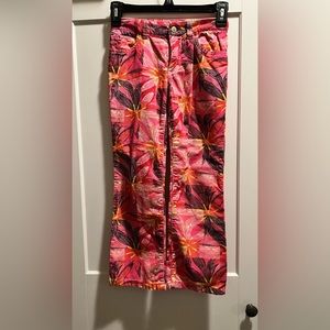 Lilly Pulitzer Coeli Pink Floral Corduroy Pants Girls Size 7